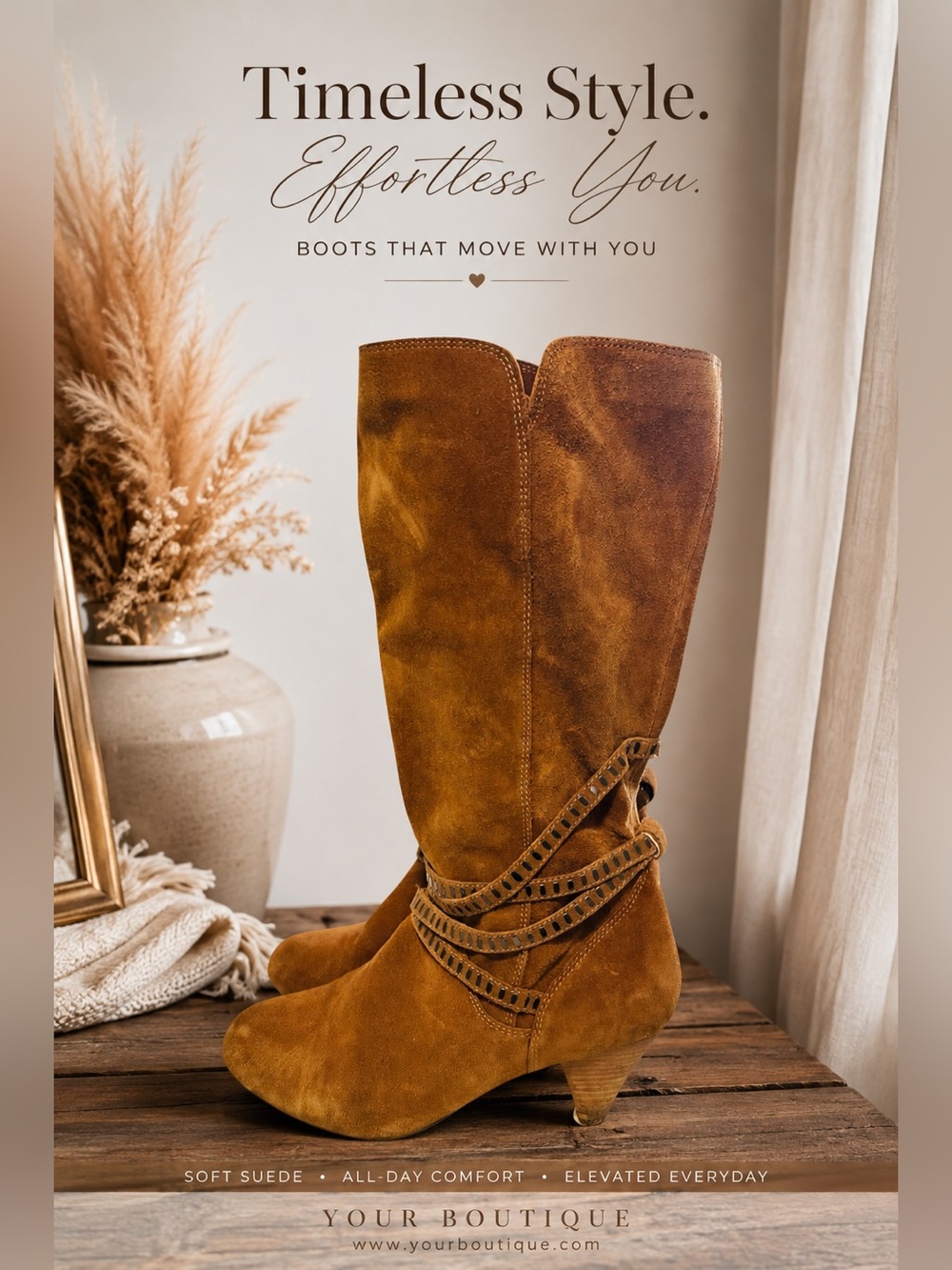 EXPRESS Suede Studded Strappy Cone Heel Boots Brown Sz 10 90’s, Y2K, Carmel